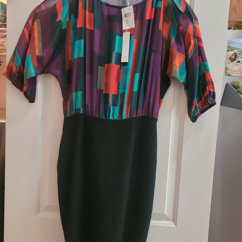 Trina Turk Gem Tone Cut Out Cocktail Dress NWT Size 8